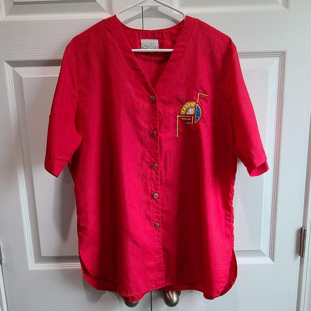 Hot Pink Short Sleeve Top, by Park Place Fashions